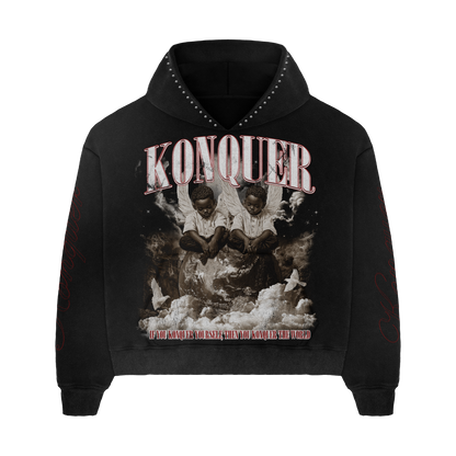 BLACK STUDDED HOODIE