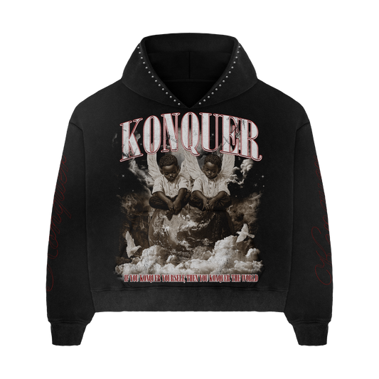 BLACK STUDDED HOODIE